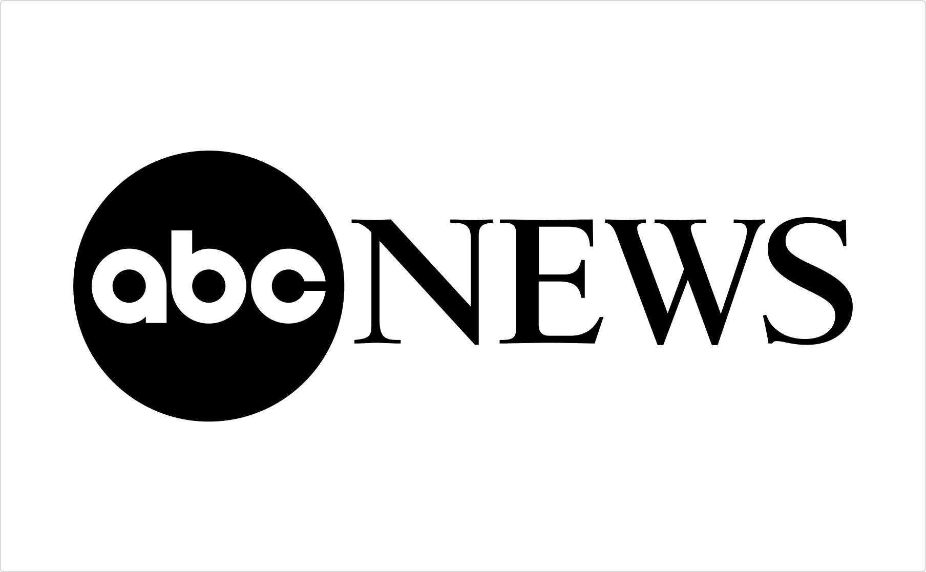 ABC News logo combining circular symbol with serif typography demonstrating broadcast media brand lettering