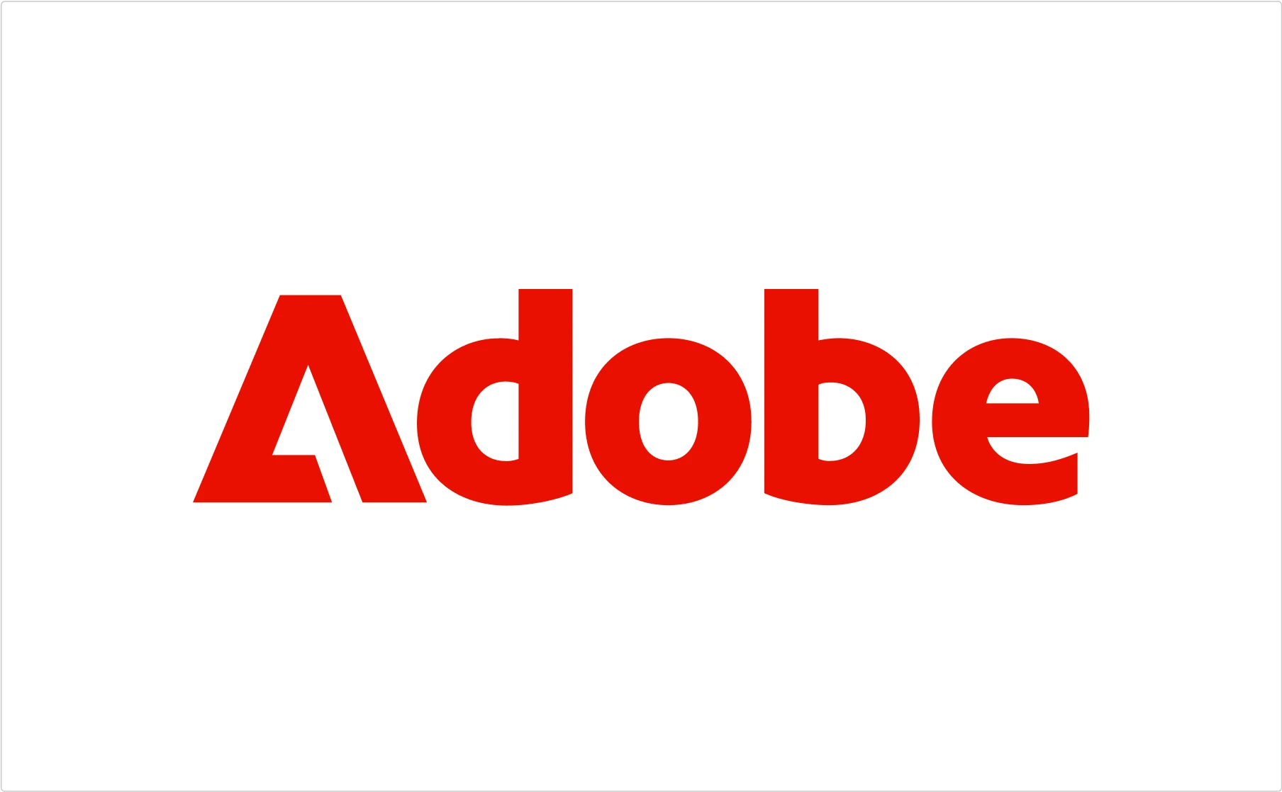 Adobe red typography logo in modern sans-serif demonstrating creative software brand typography design