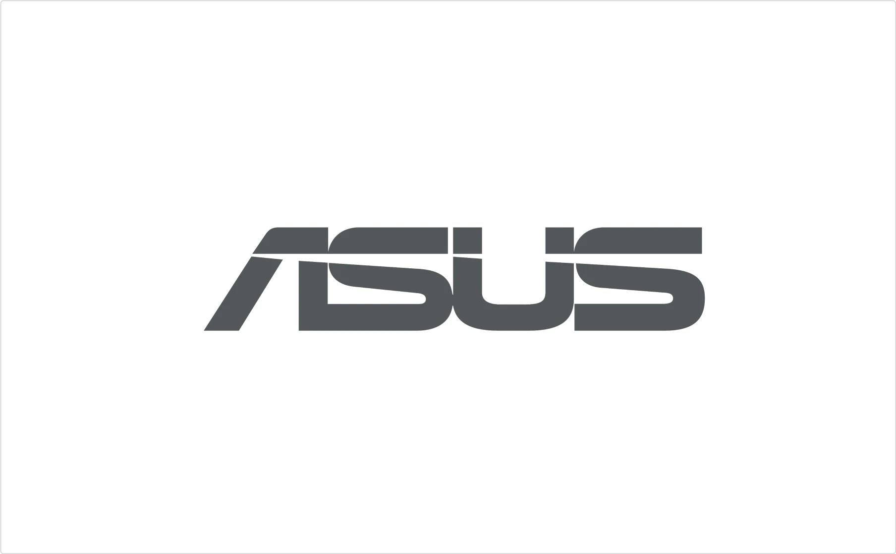 ASUS technology brand typography logo in gray modern sans-serif demonstrating tech font logo design
