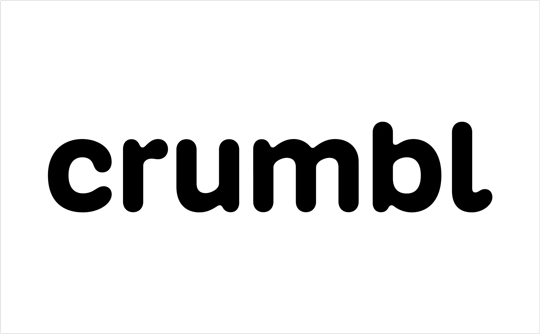 Crumbl cookie company black rounded letterforms demonstrating bakery brand typographic identity