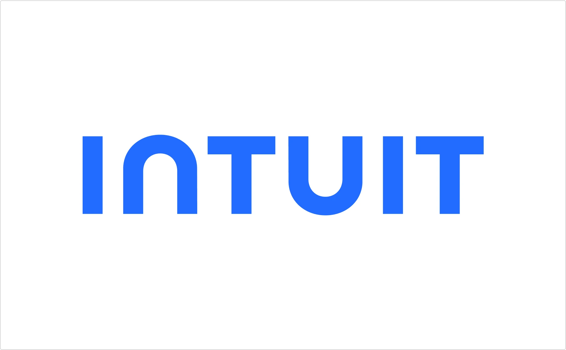 Intuit blue typography logo in clean sans-serif font demonstrating financial software brand typography