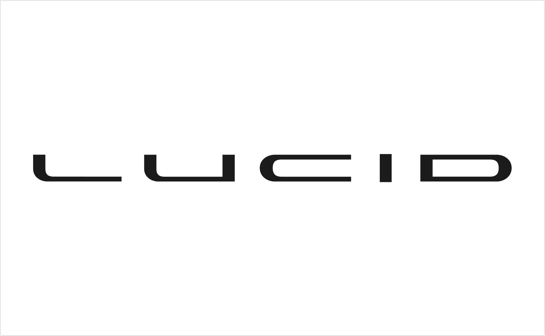 LUCID typography logo design featuring minimalist black sans-serif letterforms on white background