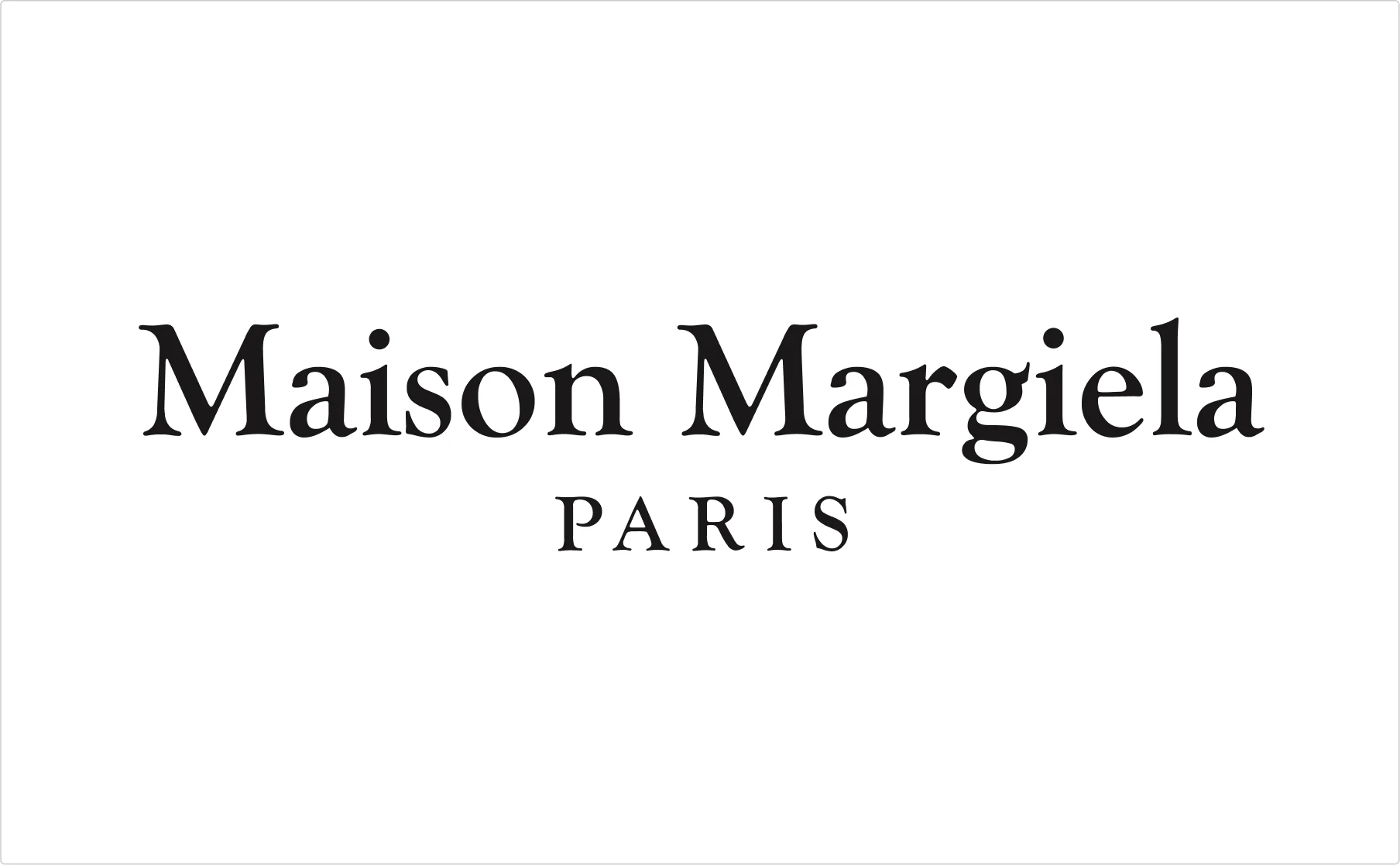 Maison Margiela modern serif typography logo demonstrating contemporary luxury fashion brand lettering