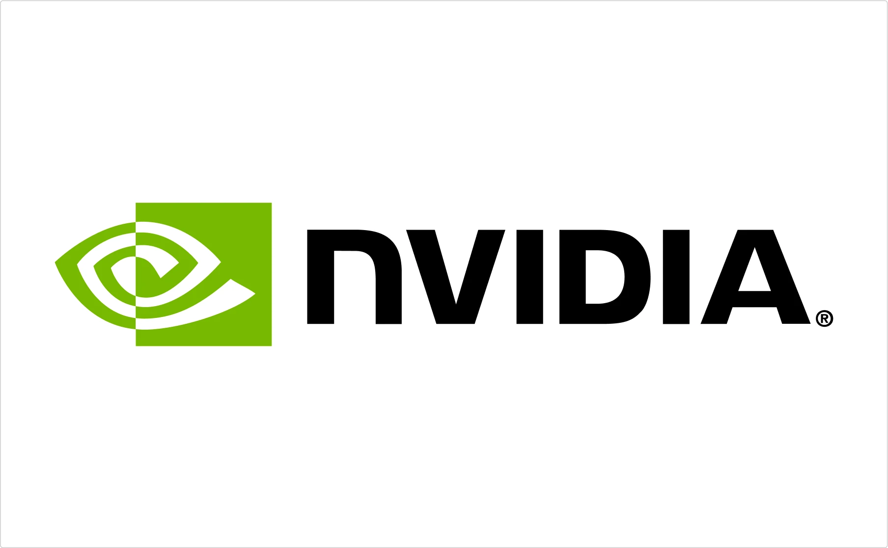 NVIDIA logo combining green eye symbol with black bold typography demonstrating tech brand typography principles