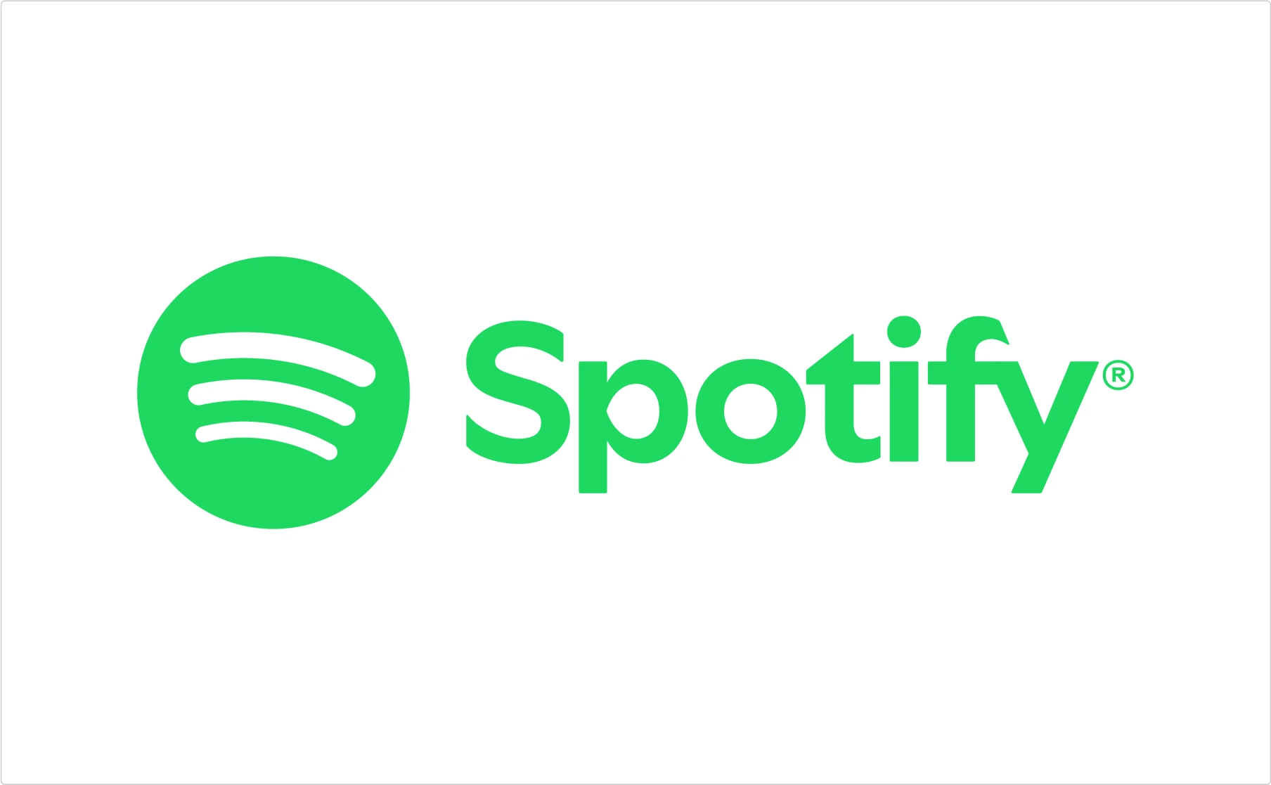 Spotify logo combining green circular icon with modern sans-serif typography in custom font logo design