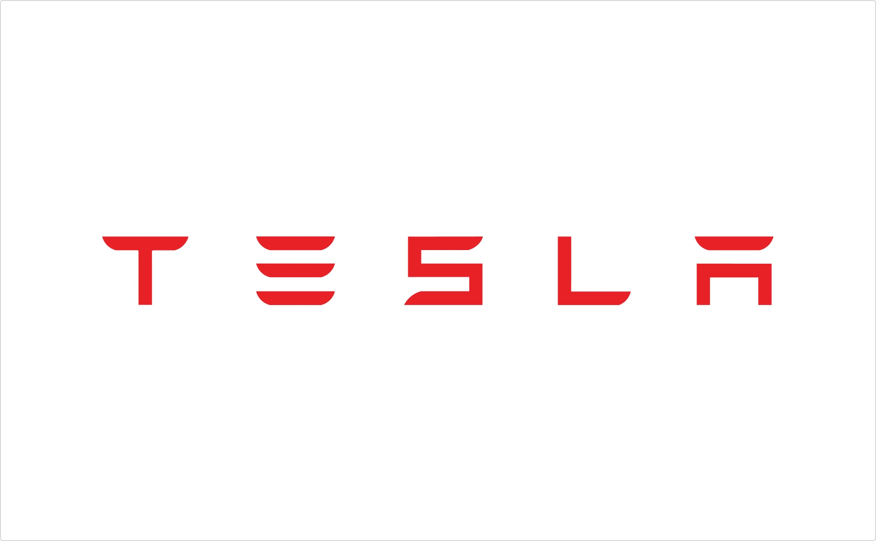 Tesla red typography logo featuring custom minimalist letterforms demonstrating modern font logo design principles