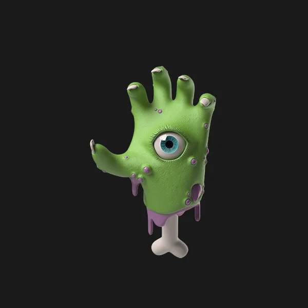 Green zombie hand