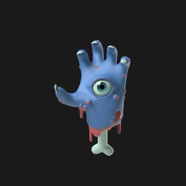 Blue zombie hand