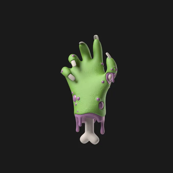 Green zombie hand