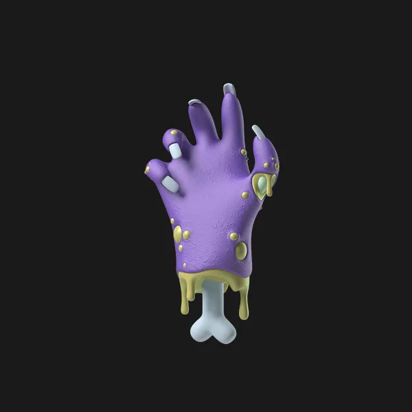 Purple zombie hand