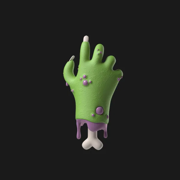 Green zombie hand