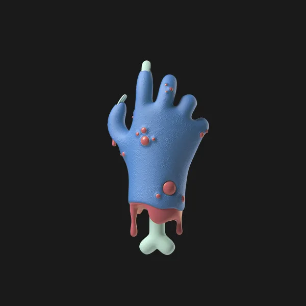 Blue zombie hand