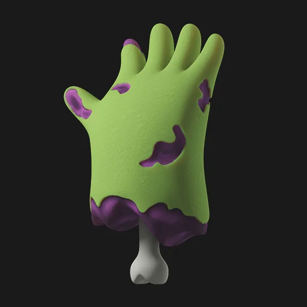 Green zombie hand