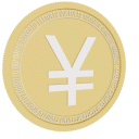 China yuan and Japanese yen gold coin