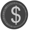 Dollar black coin