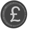 Great britain pound black coin
