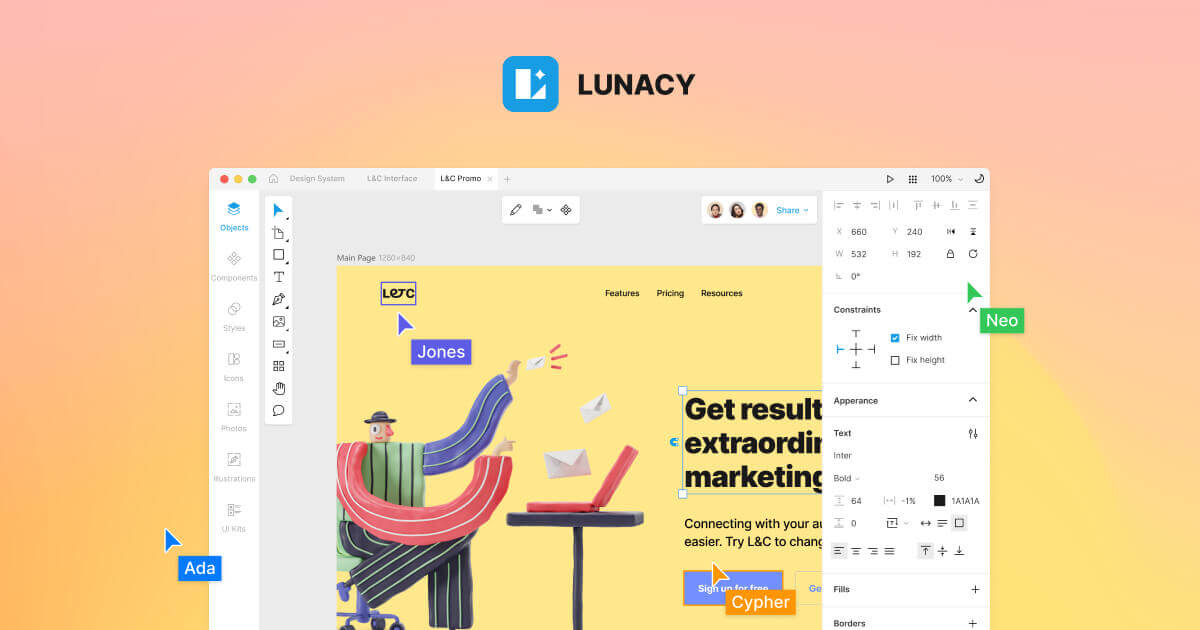 Lunacy – Free Design Software for Win, Mac, Linux